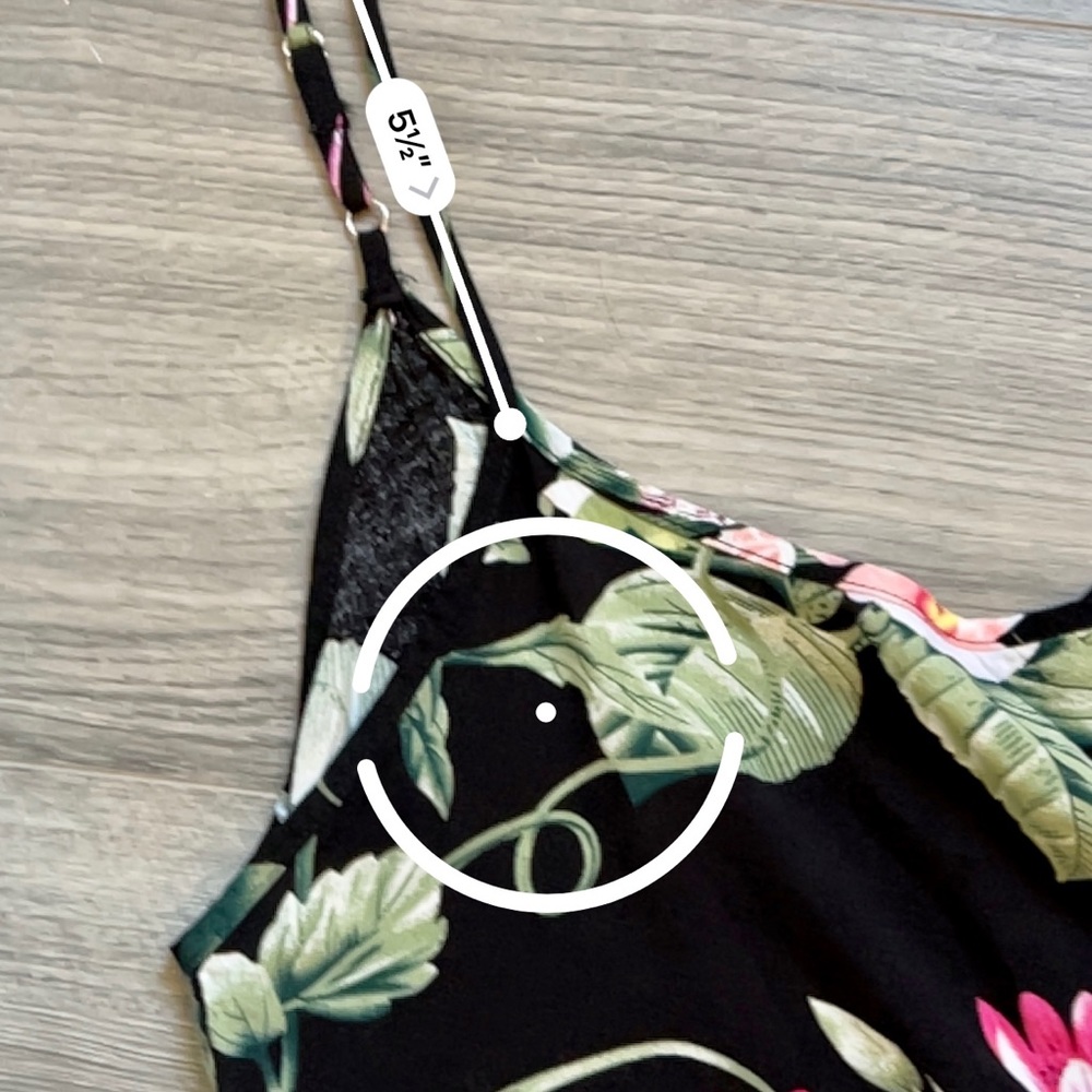 Ms Basic Large Floral Spaghetti String Mini Dress - Picture 13 of 13